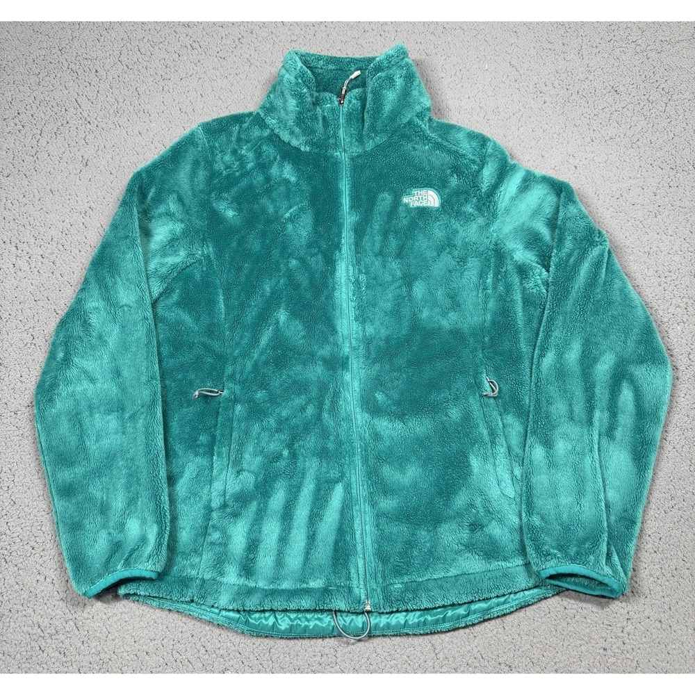 The North Face Osito 2 Fleece Jacket Womens Large‎ Green Full Zip Soft Fuzzy